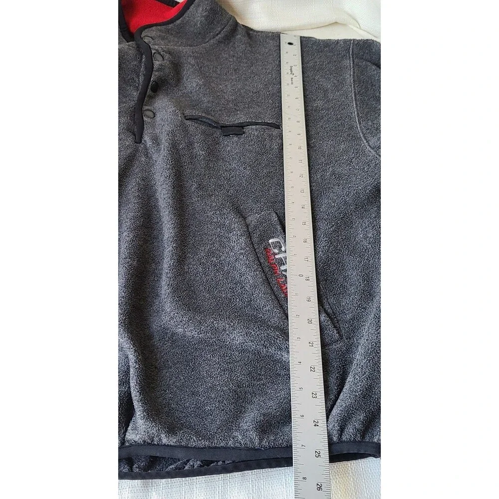 Vintage Chaps Ralph Lauren Fleece Pullover Mens Large Gray Snap Neck